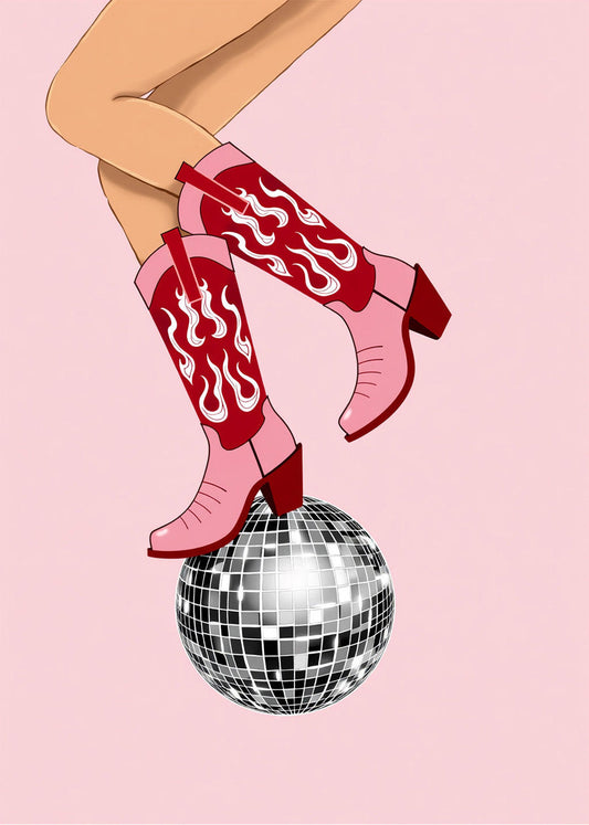 Cuadro Cowgirl bailando en la disco