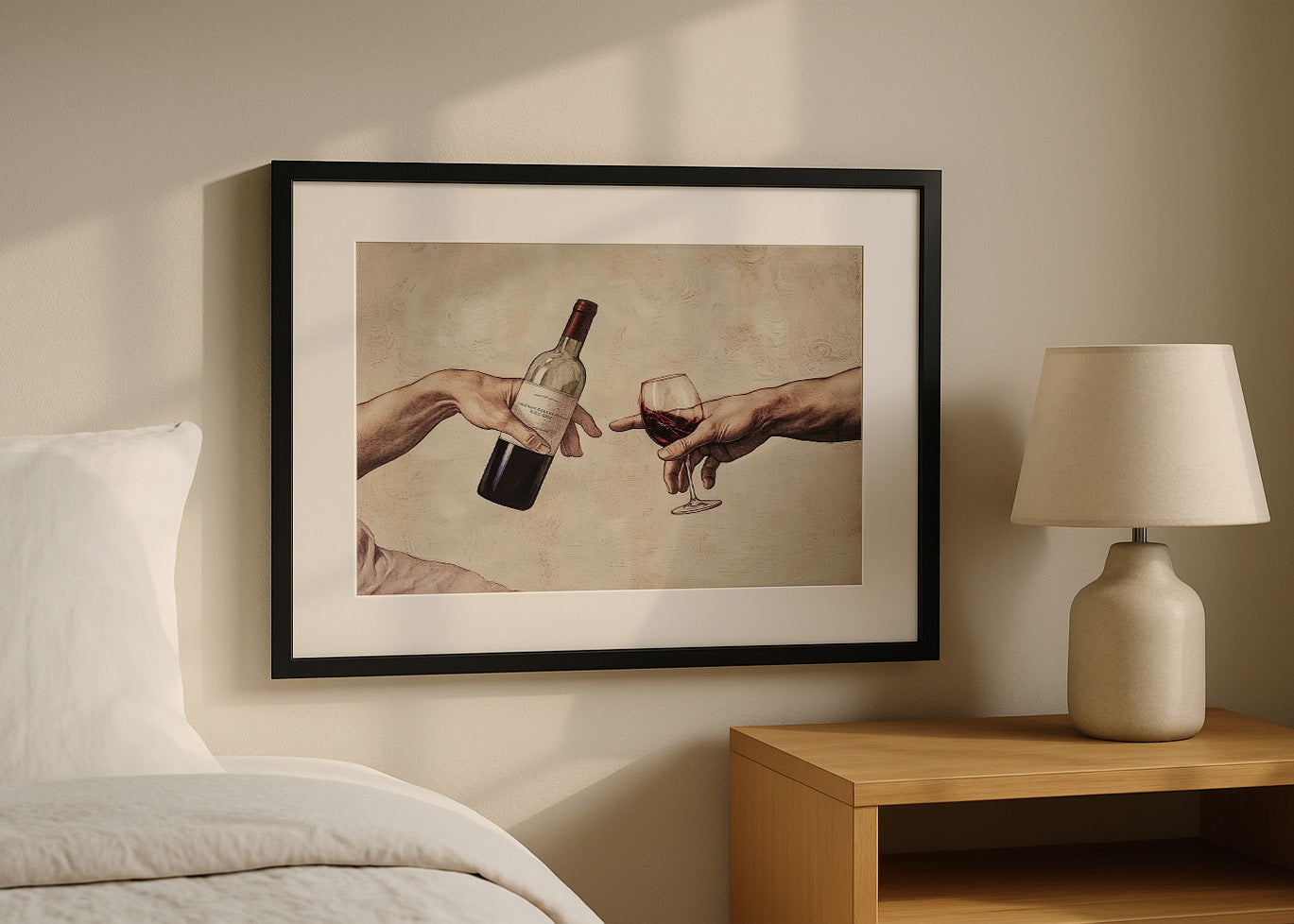 Cuadro Creación de Adán con Vino aa