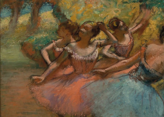 Cuadro ​Cuatro bailarinas en el escenario (Edgar Degas)