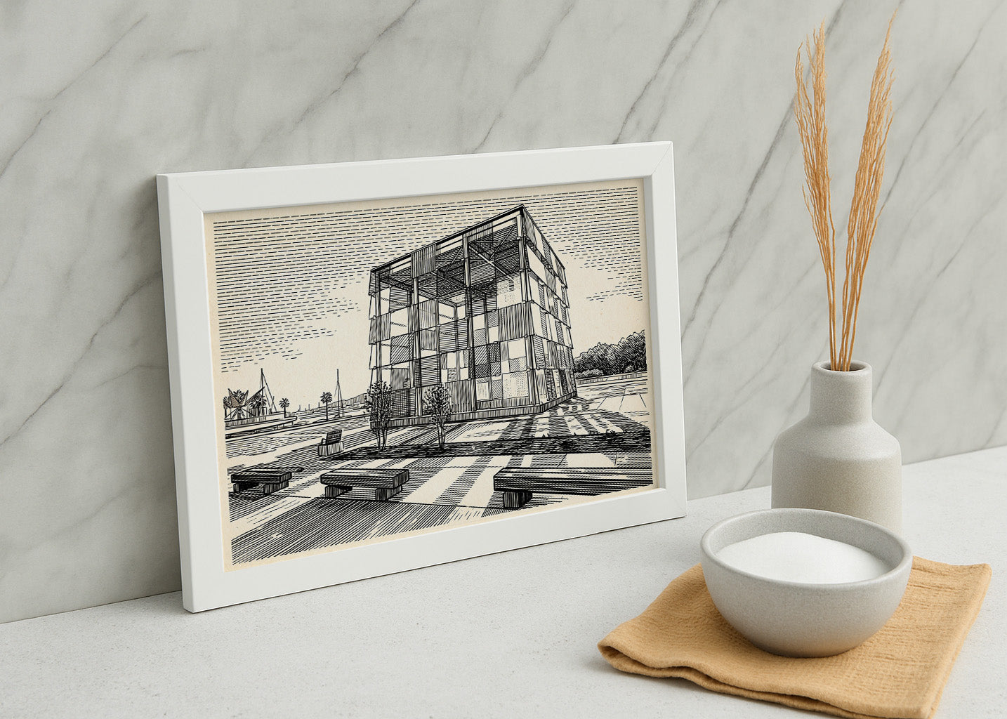 Cuadro Cubo de Málaga - Minimalista