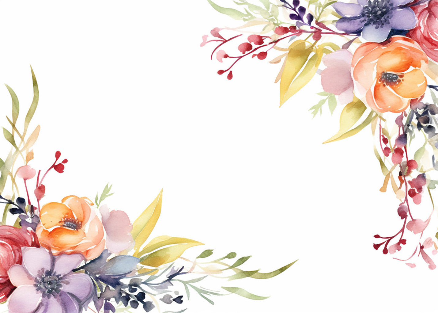 Cuadro ​Decoración de flores - esquinas