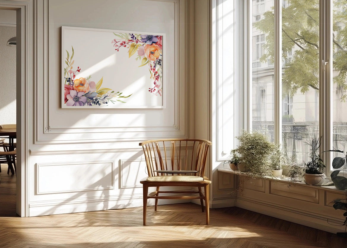 Cuadro ​Decoración de flores - esquinas