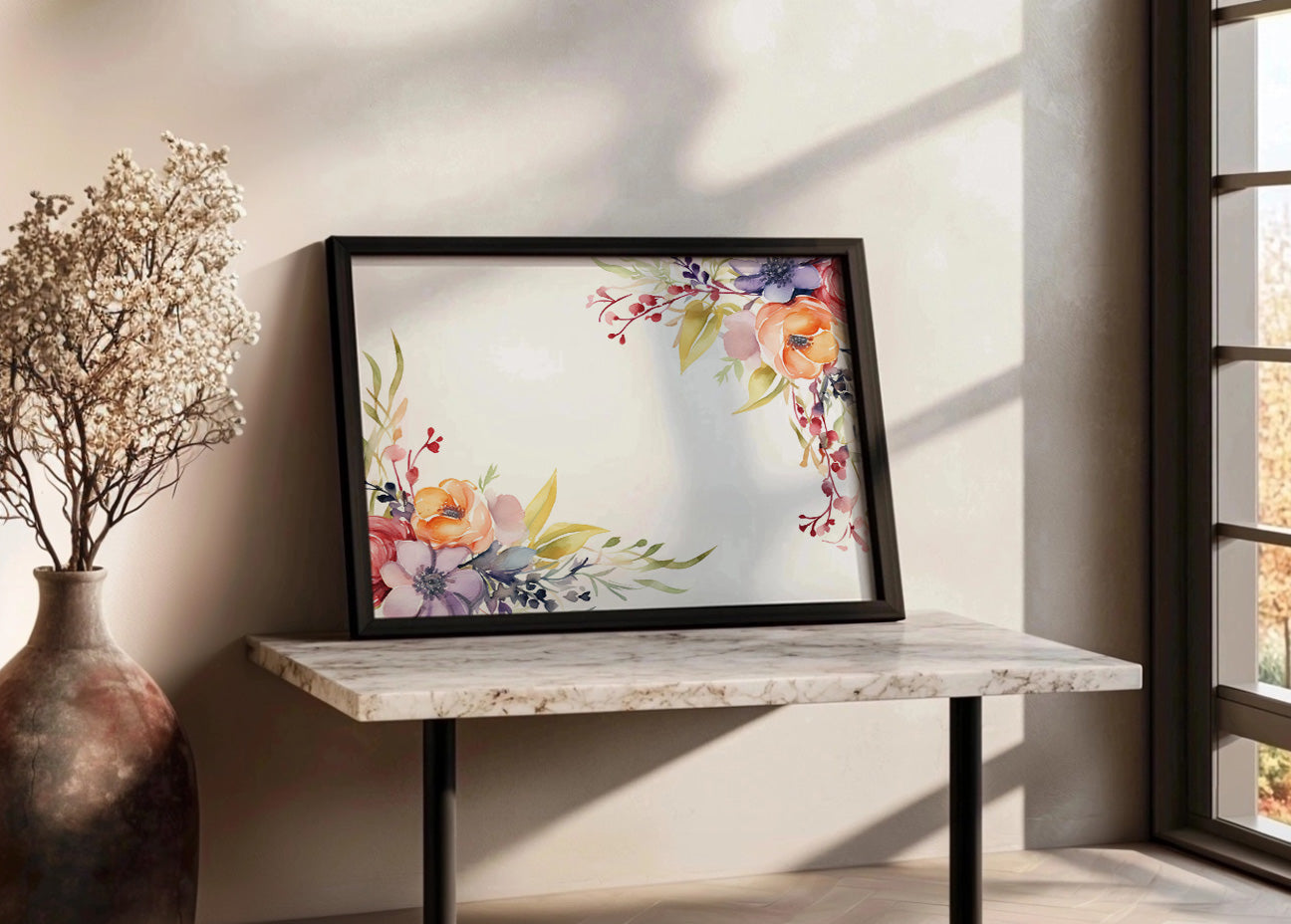 Cuadro ​Decoración de flores - esquinas