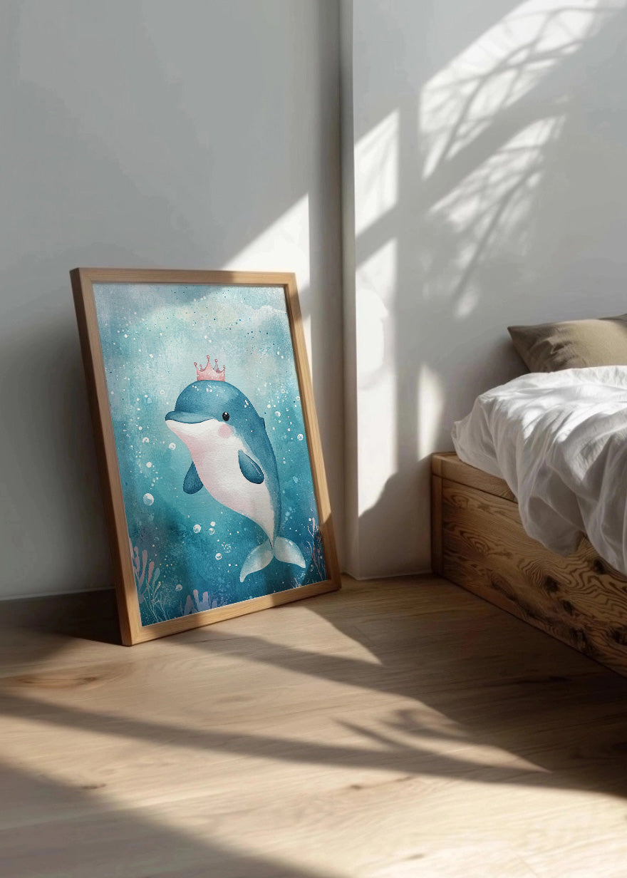 Cuadro ​Delfín princesa cute infantil