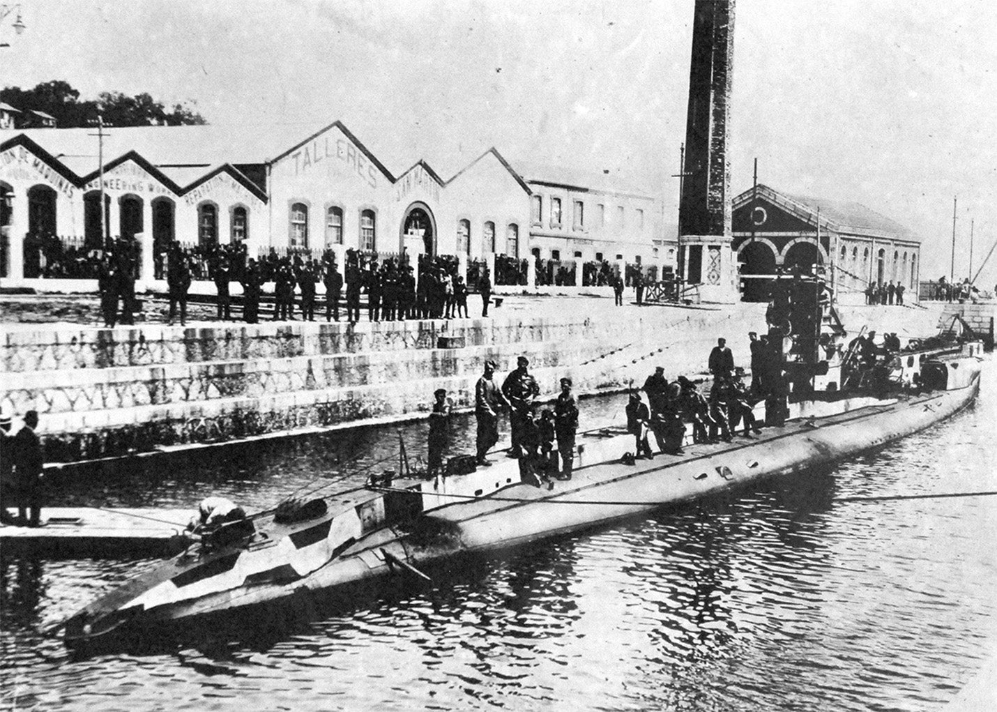 Cuadro Dique de Gamazo de Santander en 1918