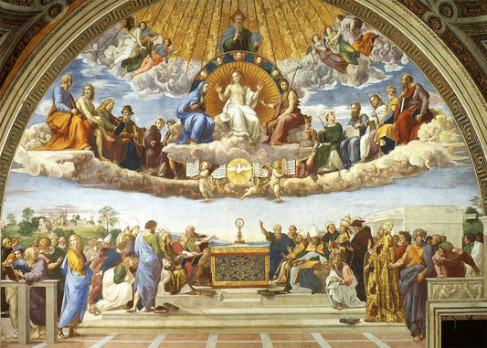 Cuadro Disputa del Santísimo Sacramento (Rafael) aa