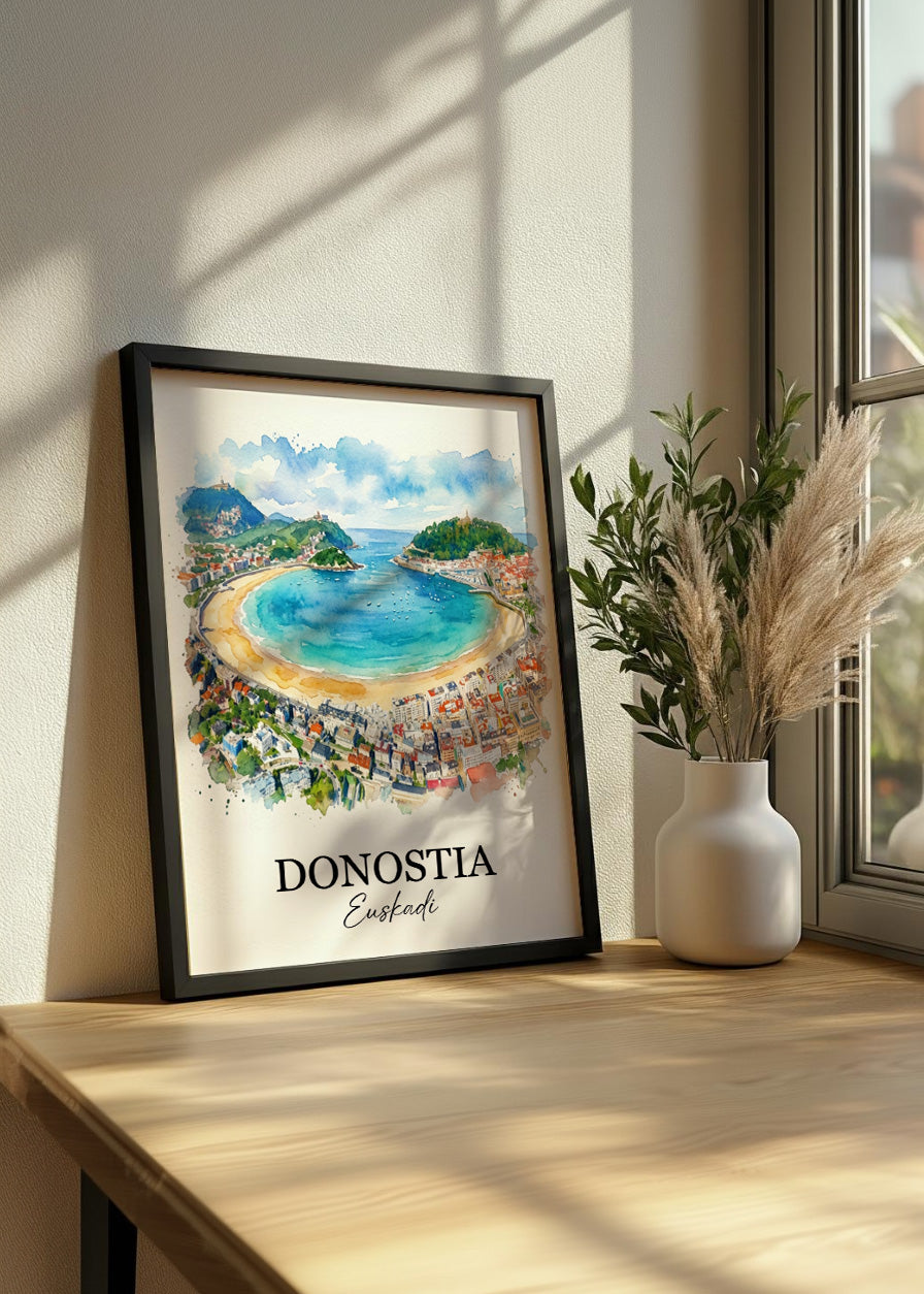 Cuadro Donostia La Concha -Postal