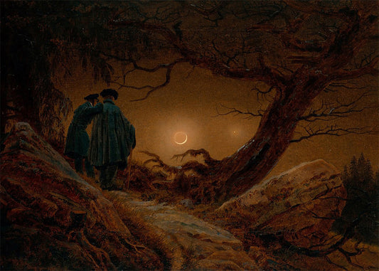 Cuadro ​Dos hombres contemplando la luna (Friedrich)