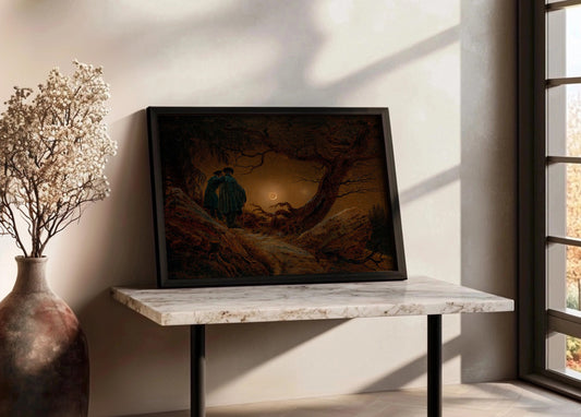 Cuadro ​Dos hombres contemplando la luna (Friedrich)