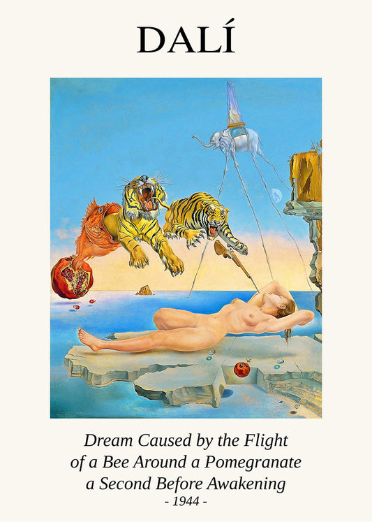 Traum, verursacht durch den Flug einer Biene um einen Granatapfel eine Sekunde vor dem Erwachen (Dalí)