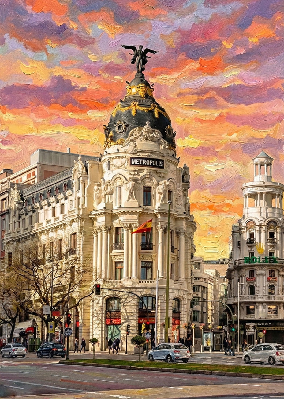 Cuadro Edificio Metrópolis de Gran Vía estilo óleo
