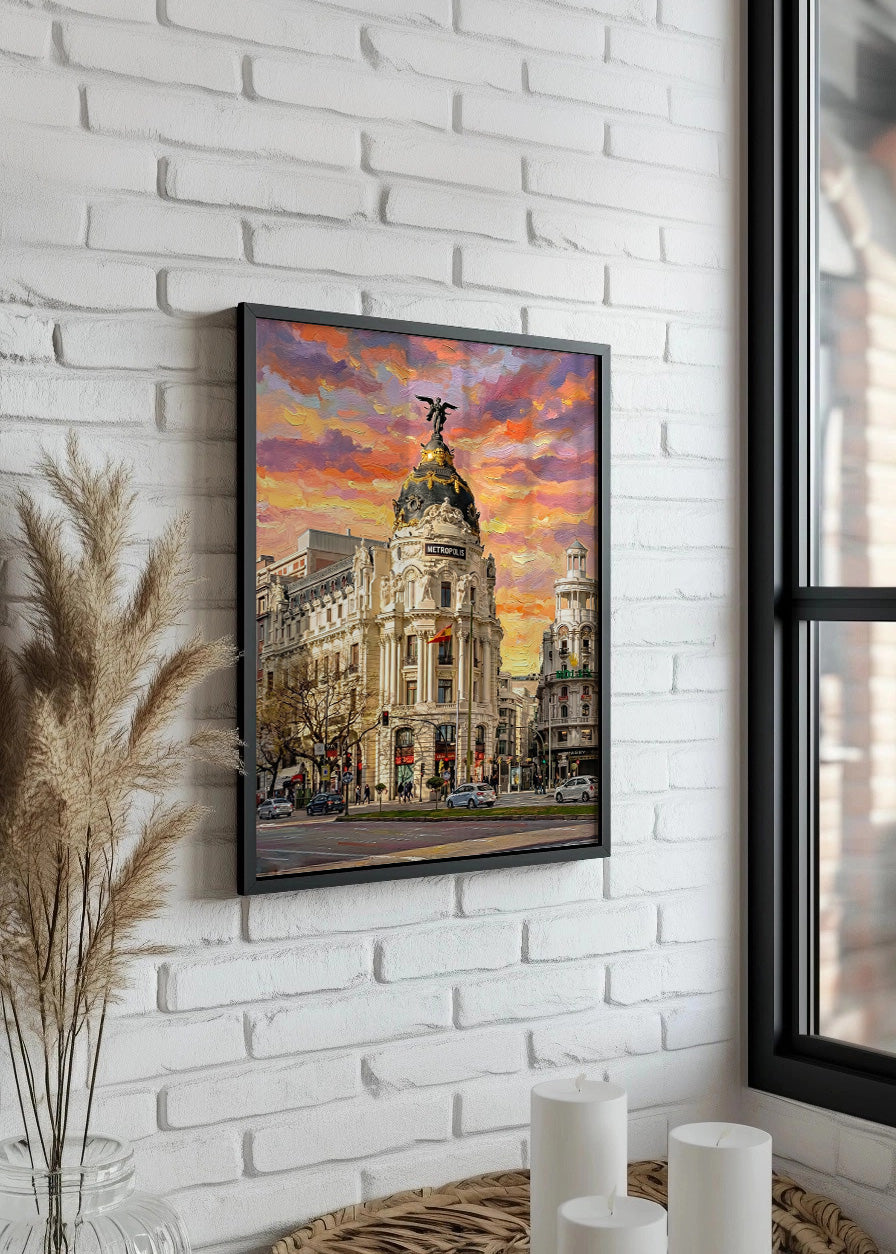 Cuadro Edificio Metrópolis de Gran Vía estilo óleo