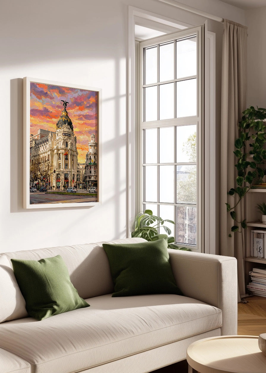 Cuadro Edificio Metrópolis de Gran Vía estilo óleo