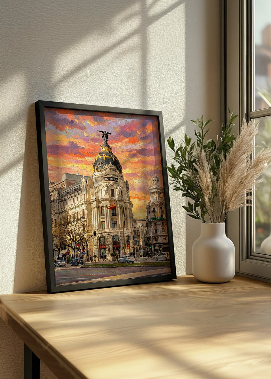 Cuadro Edificio Metrópolis de Gran Vía estilo óleo
