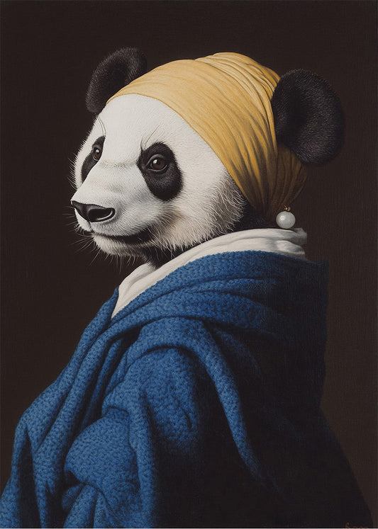 Cuadro ​La joven de la perla - Oso panda