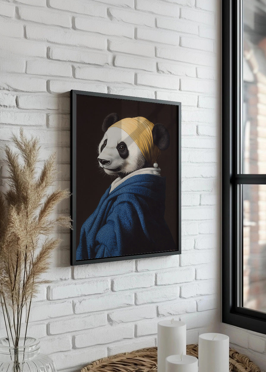 Cuadro ​La joven de la perla - Oso panda