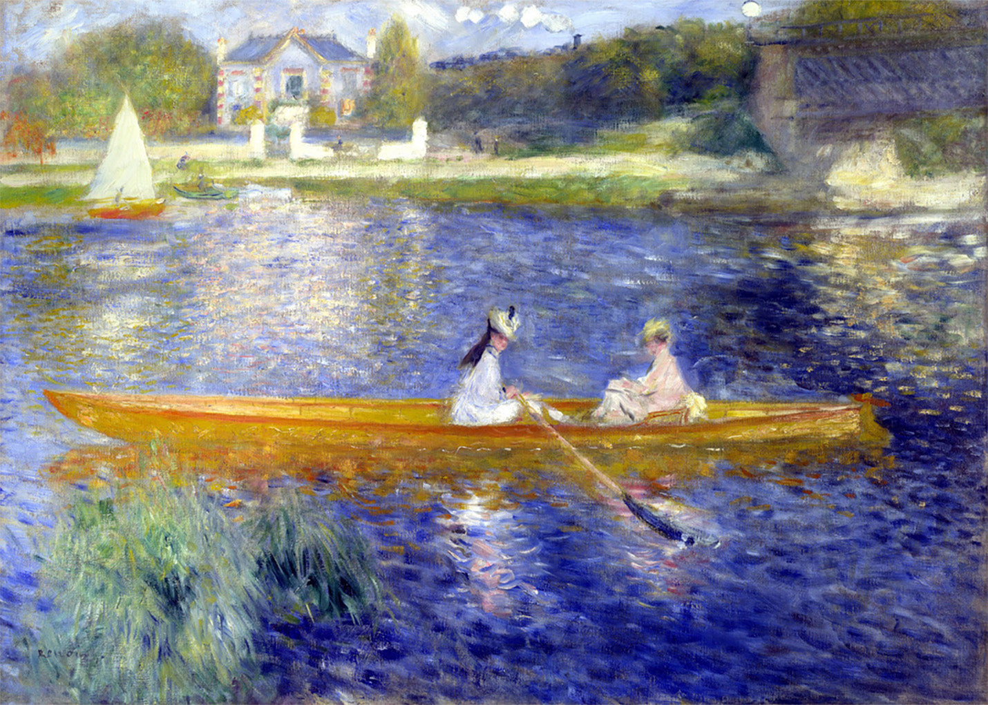 Cuadro ​El Sena en Asnieres - El esquife (Renoir)