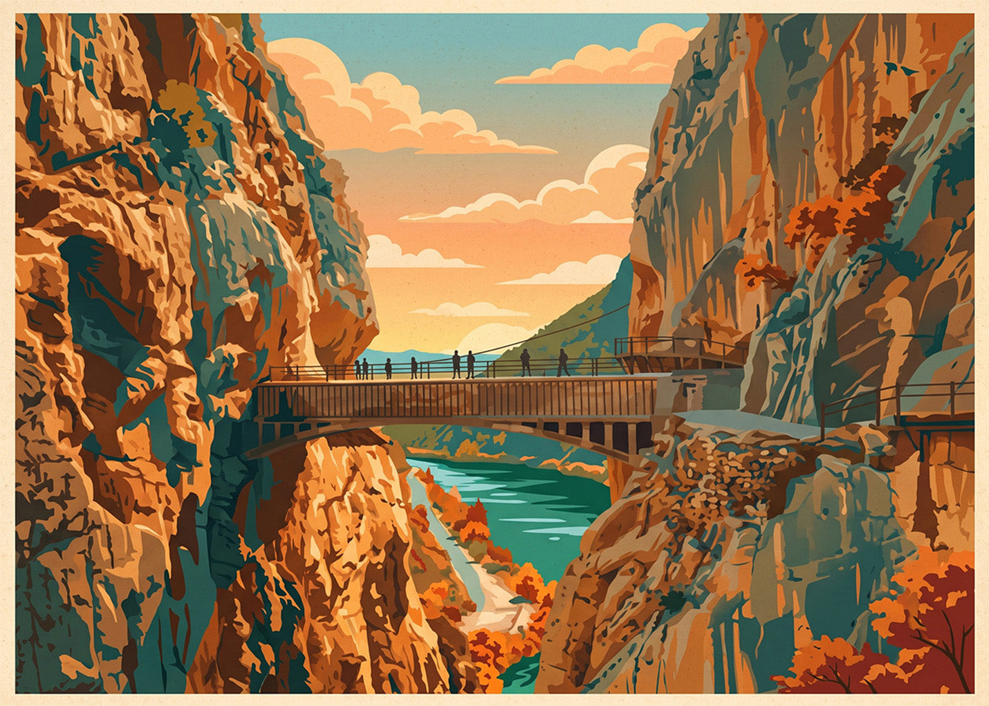 Cuadro El Caminito del Rey - Otoño