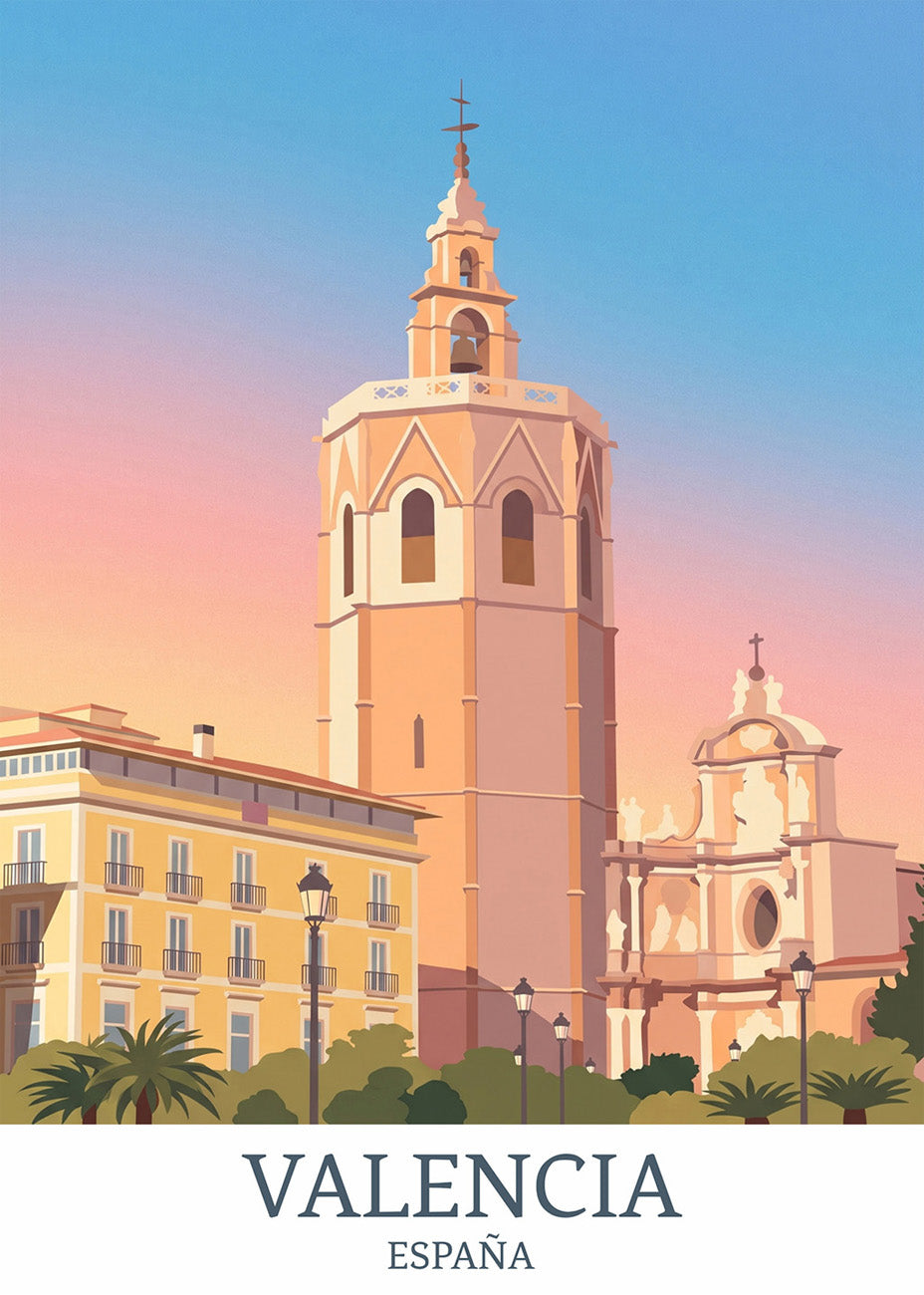 Cuadro El Miguelete de Valencia - Pastel