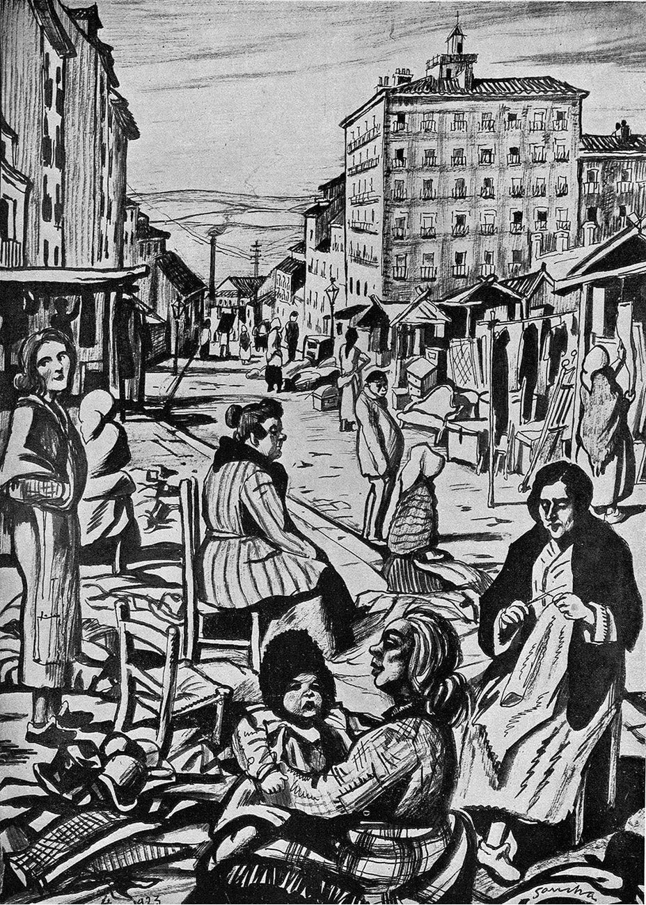 Cuadro El Rastro en 1923 (Francisco Sancha CC BY 4.0)