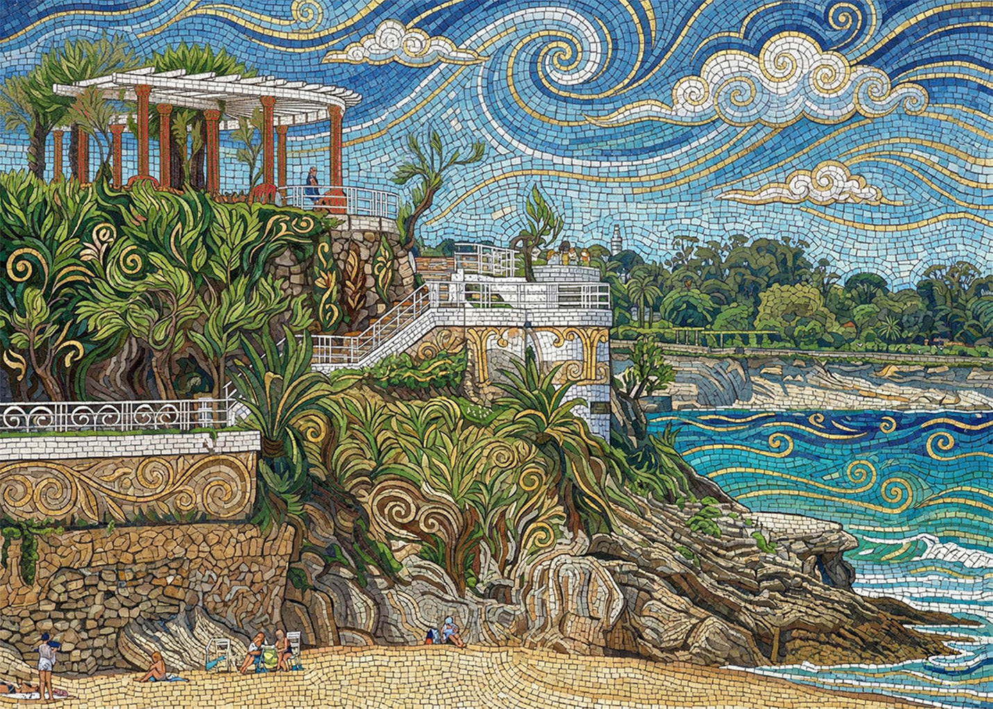 Cuadro El Sardinero y Piquío - Art Nouveau