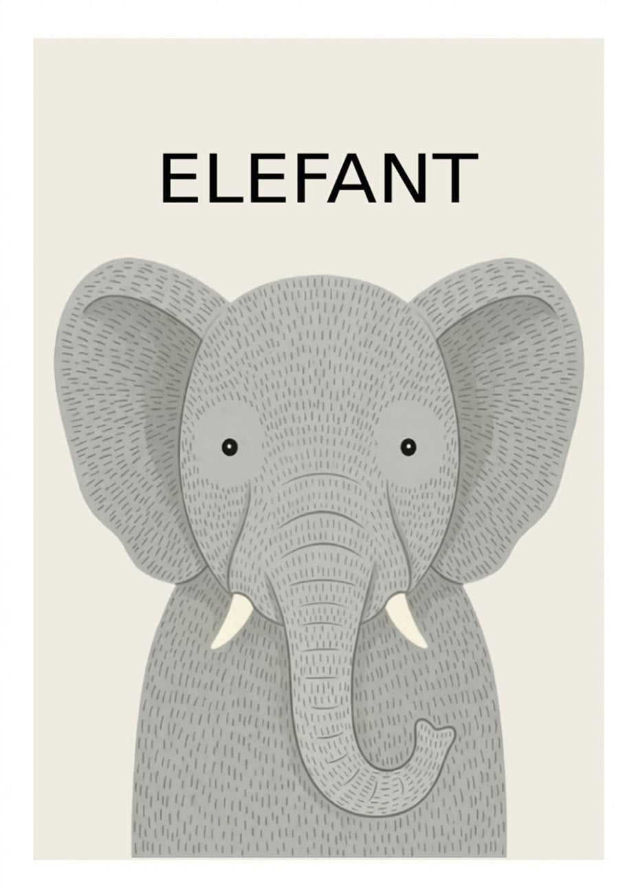 Cuadro Elefante - Estilo infantil