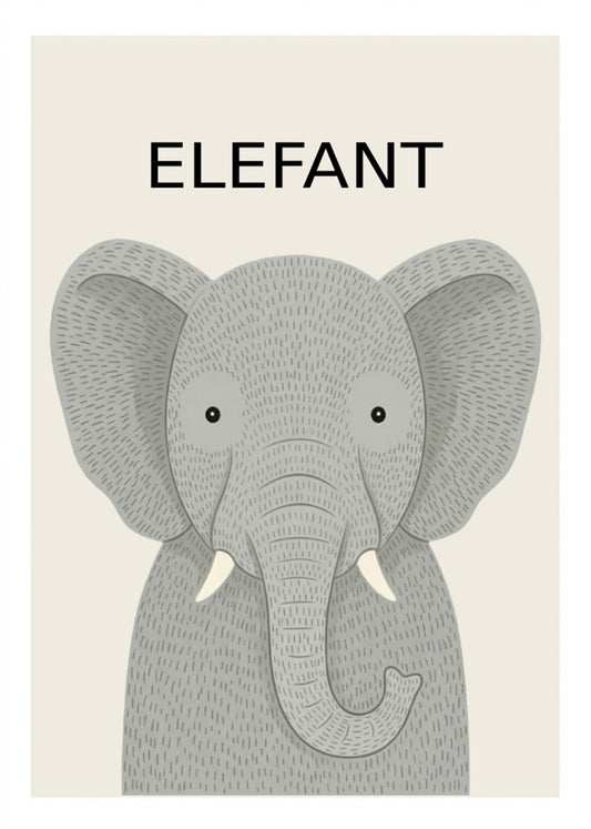 Cuadro Elefante - Estilo infantil