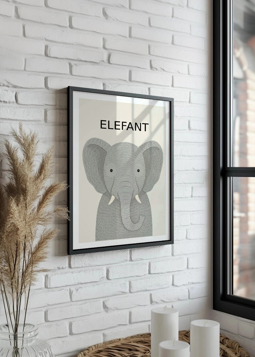 Cuadro Elefante - Estilo infantil
