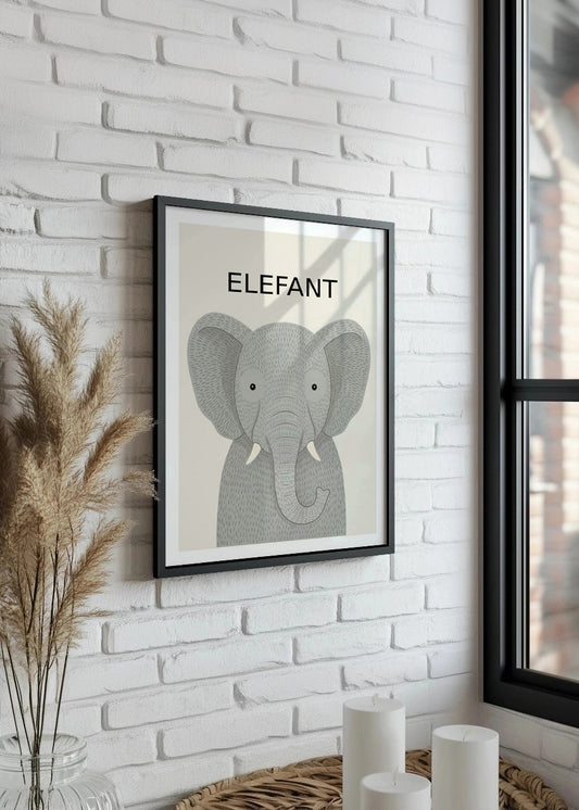 Cuadro Elefante - Estilo infantil
