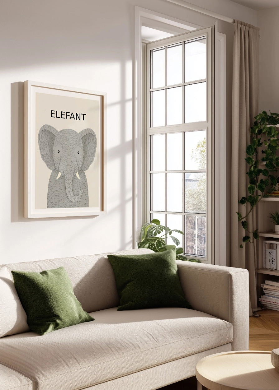 Cuadro Elefante - Estilo infantil