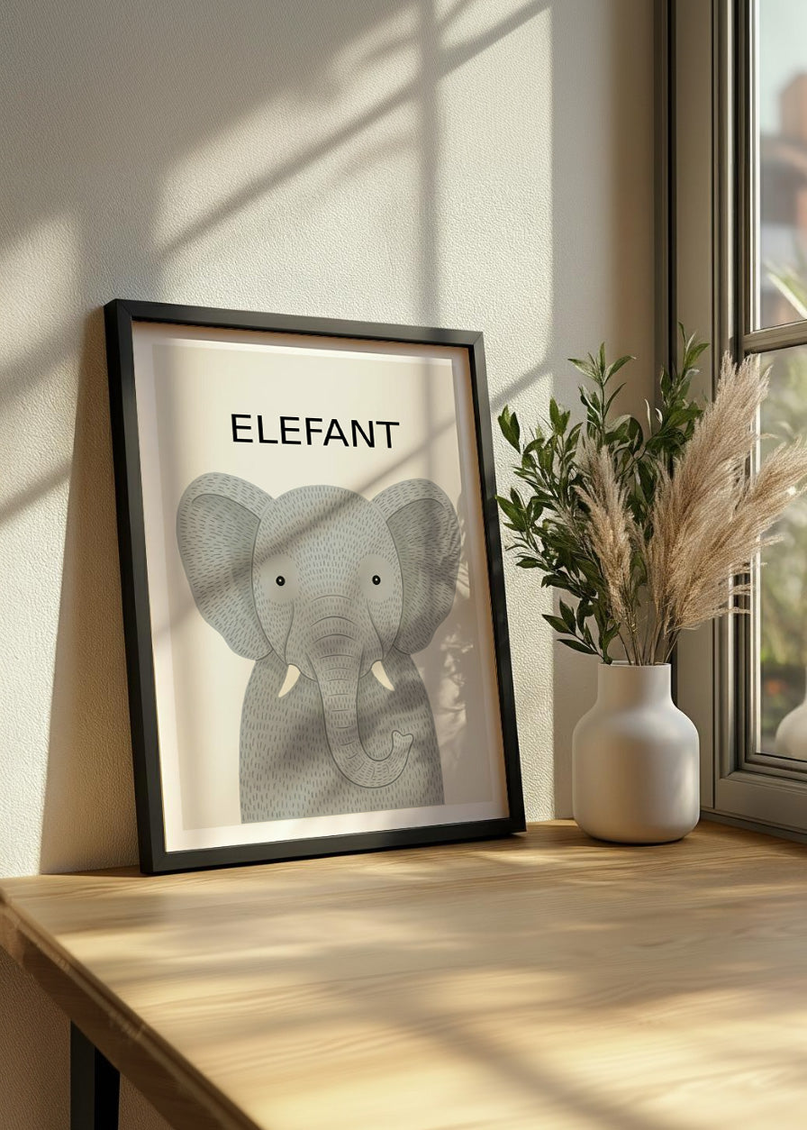 Cuadro Elefante - Estilo infantil