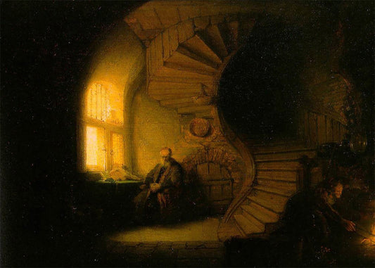 Cuadro El filósofo en meditación (Rembrandt)