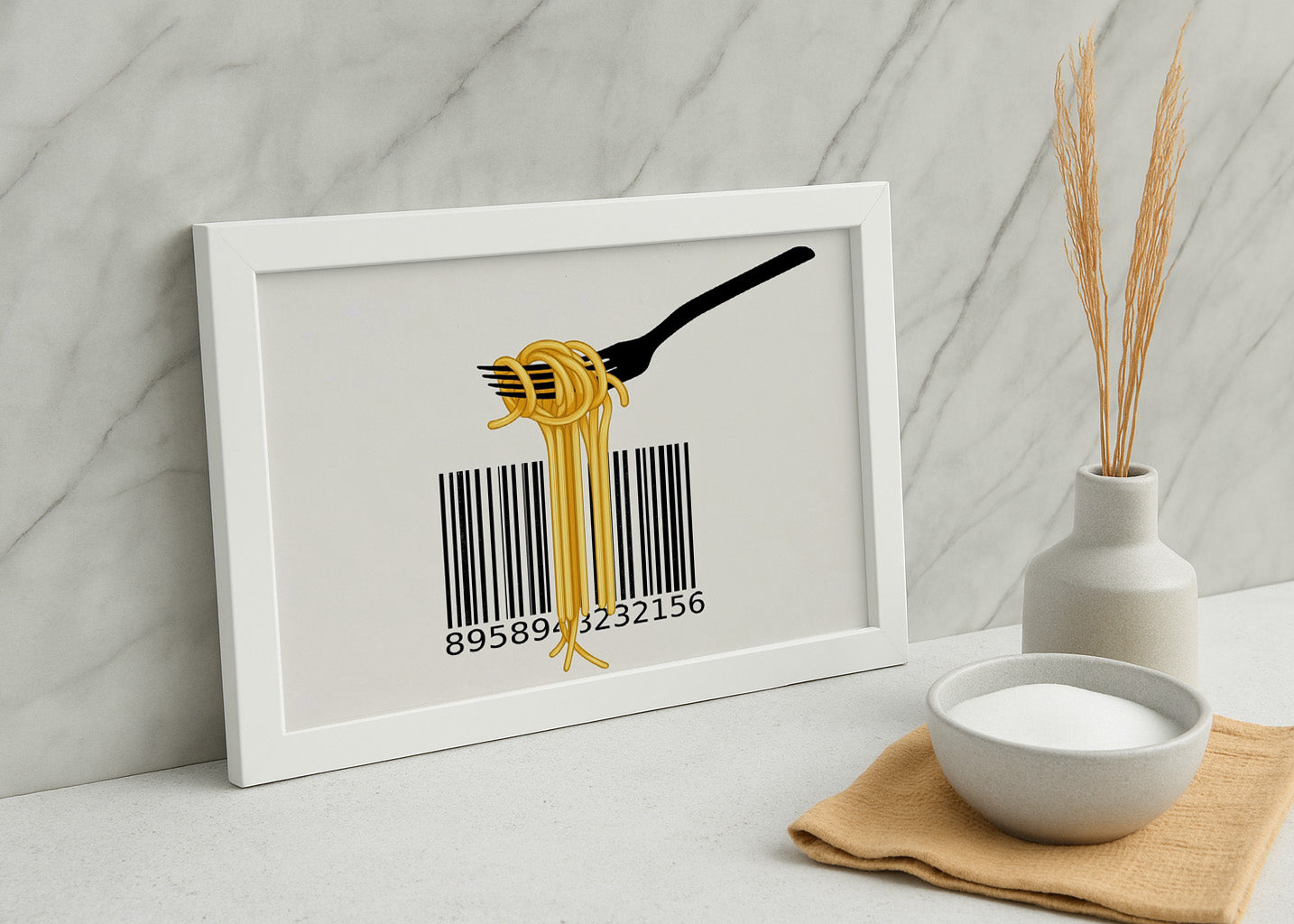 Cuadro Espaguetis pasta italiana de barras aa