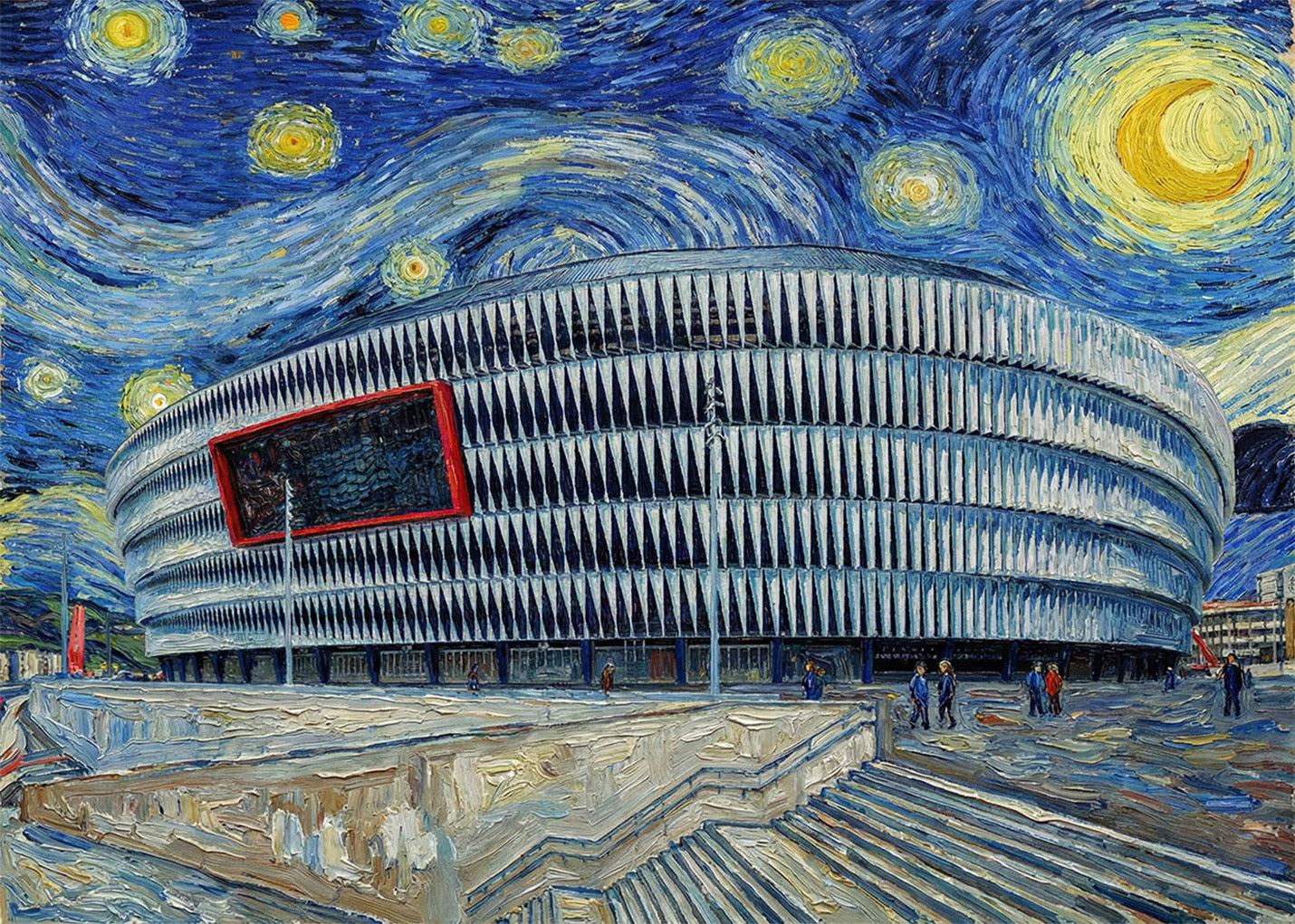 Cuadro Estadio de San Mamés - Noche Estrellada