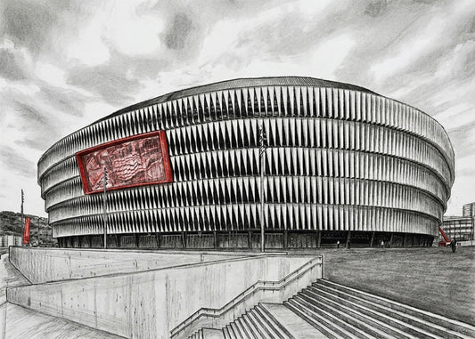 Cuadro Estadio de San Mamés estilo lápiz