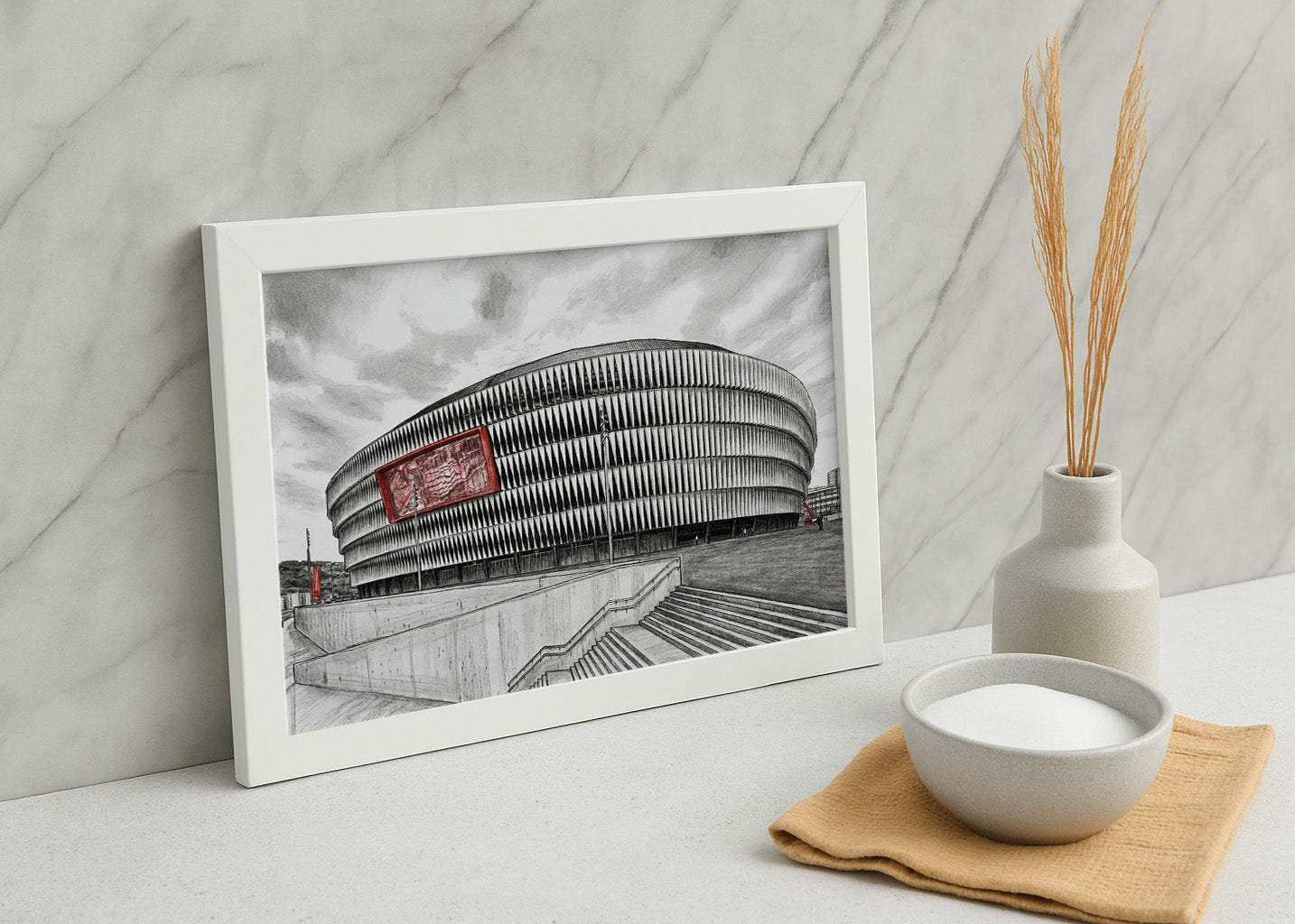 Cuadro Estadio de San Mamés estilo lápiz