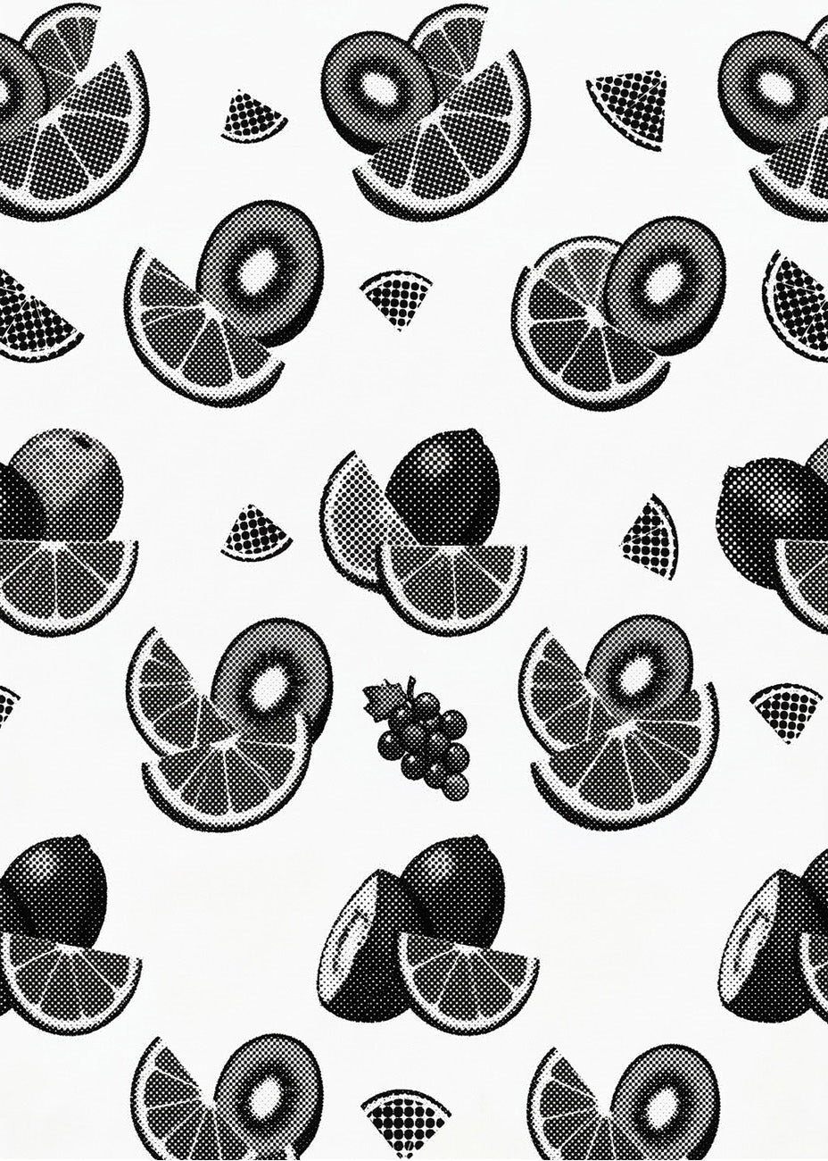 Cuadro Estampado de flutas en blanco y negro