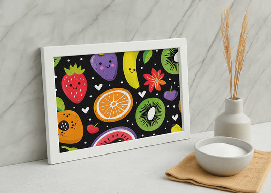 Cuadro ​Estampado de frutas, flores y corazones