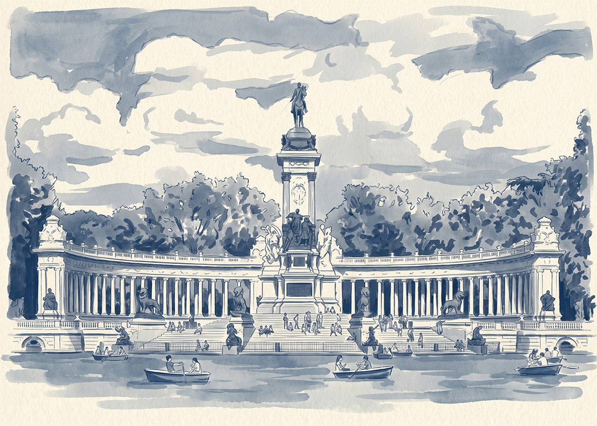 Cuadro Estanque del Retiro - Azul