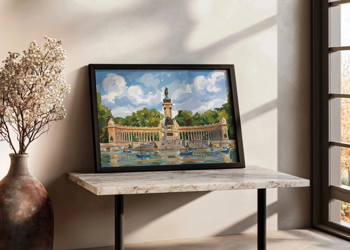 Cuadro Estanque del Retiro - Gouache