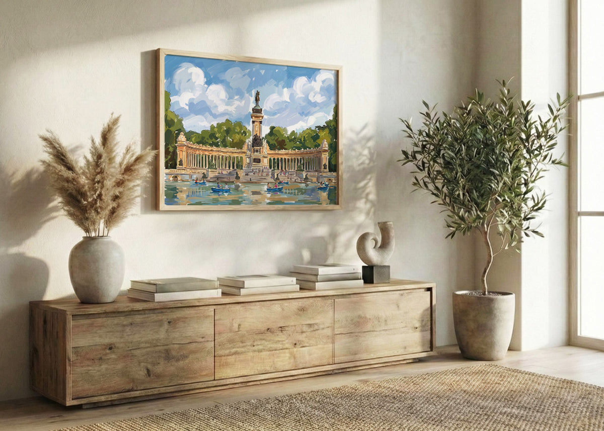 Cuadro Estanque del Retiro - Gouache