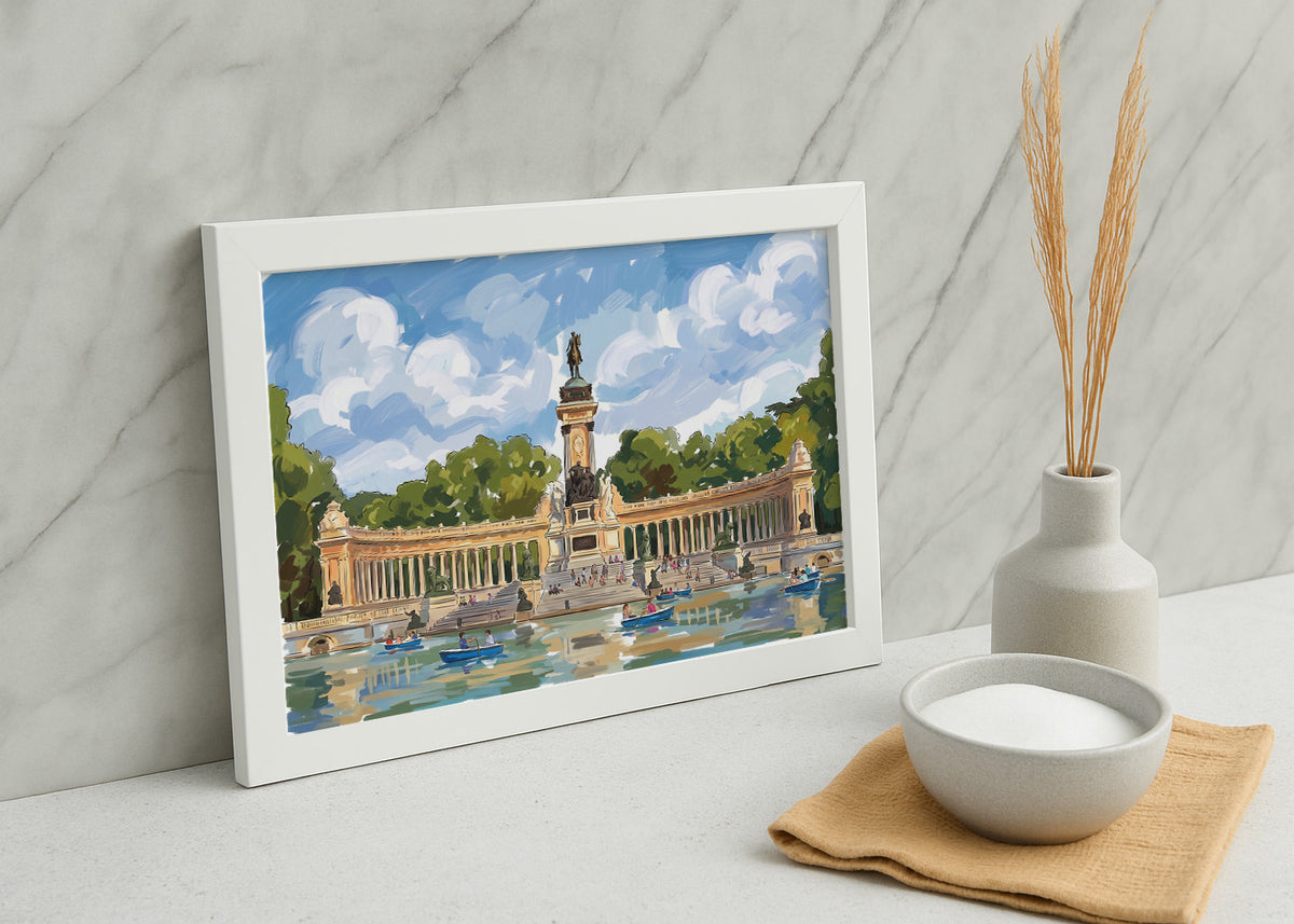 Cuadro Estanque del Retiro - Gouache
