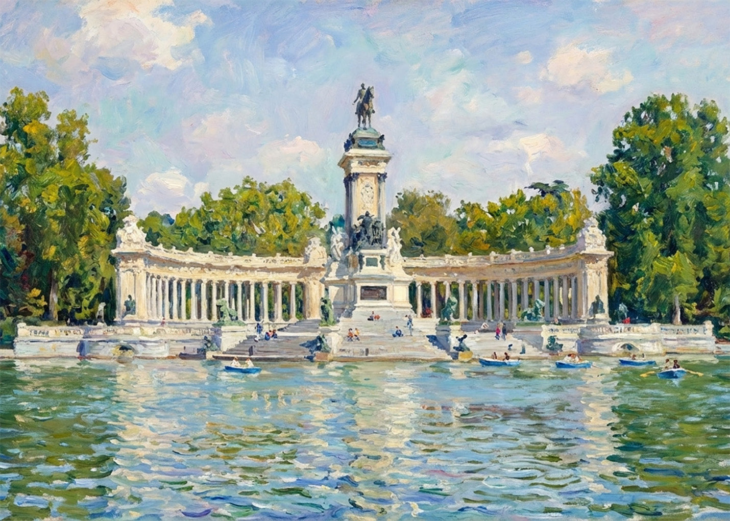 Cuadro Estanque del Retiro - Impresionismo
