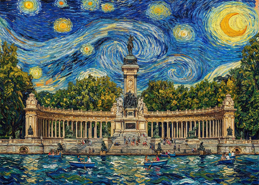 Cuadro Estanque del Retiro - Noche Estrella