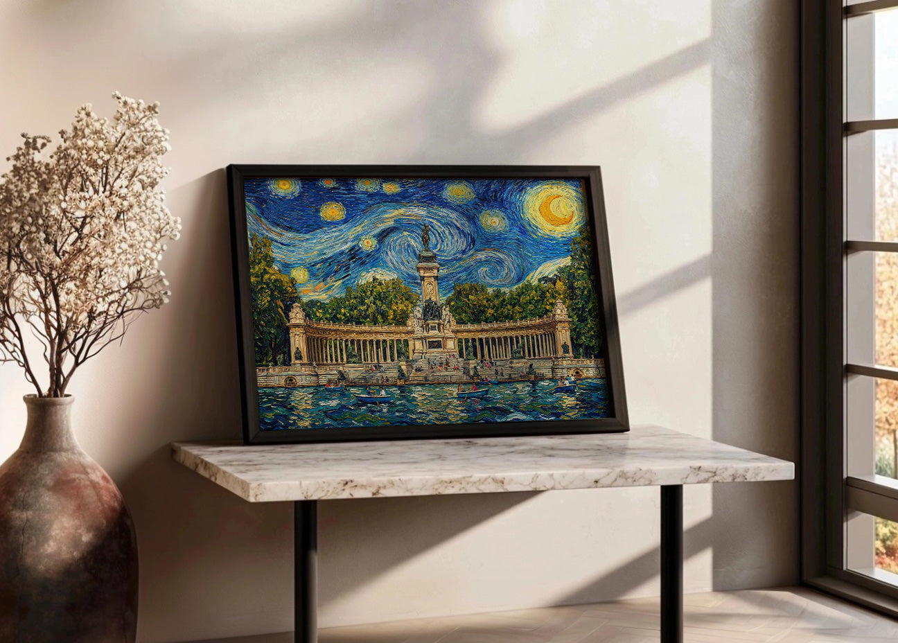 Cuadro Estanque del Retiro - Noche Estrella