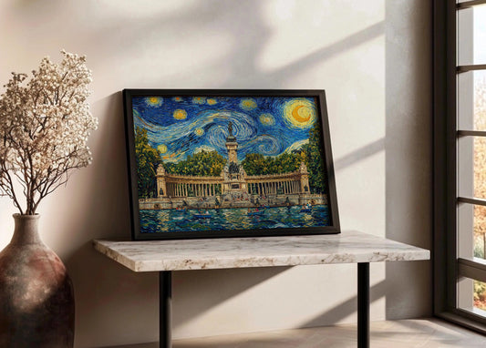 Cuadro Estanque del Retiro - Noche Estrella