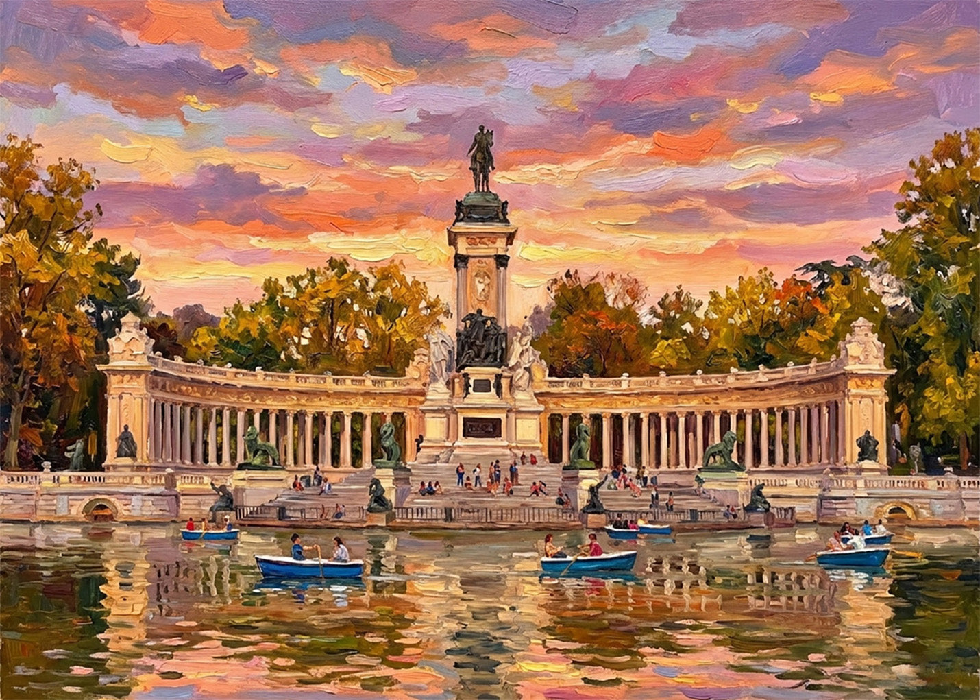 Cuadro Estanque del Retiro estilo Óleo