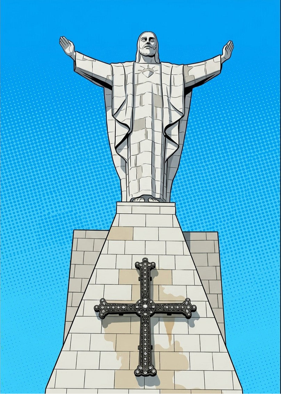 Cuadro Estatua de Cristo en Oviedo - Cómic