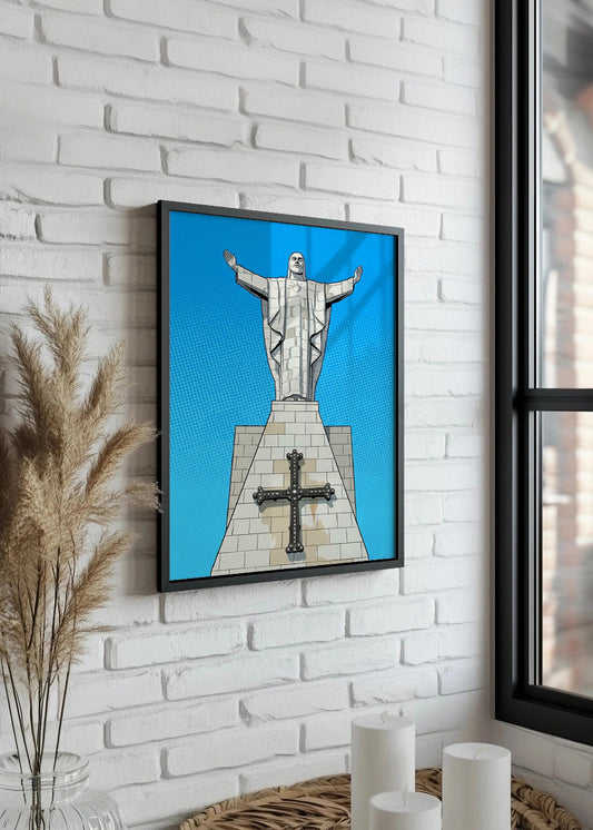 Cuadro Estatua de Cristo en Oviedo - Cómic