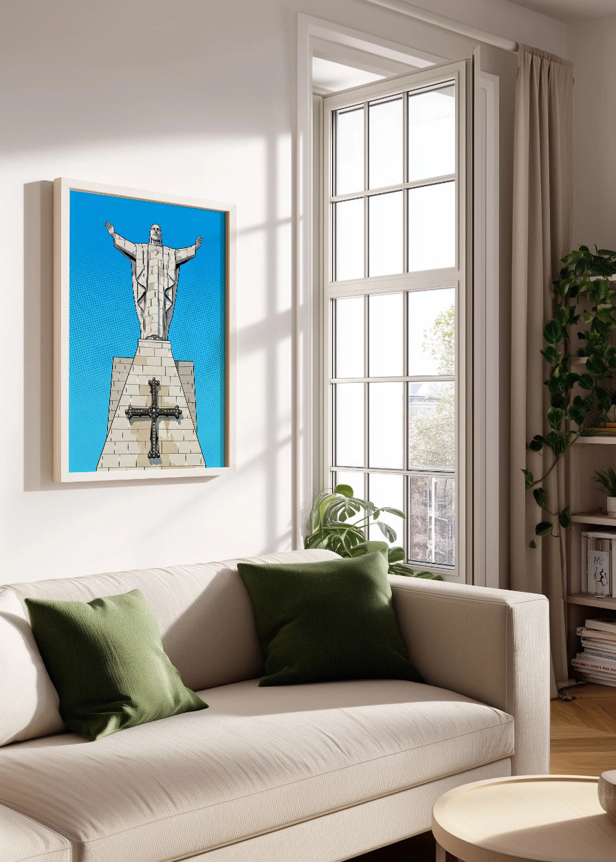 Cuadro Estatua de Cristo en Oviedo - Cómic